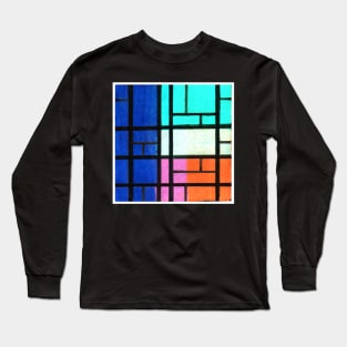 Inverted Rainbow Geometric Abstract Painting Long Sleeve T-Shirt